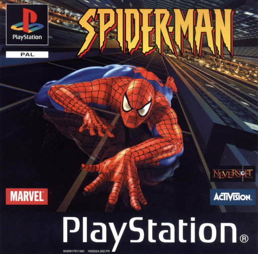 Spiderman box art for Playstation